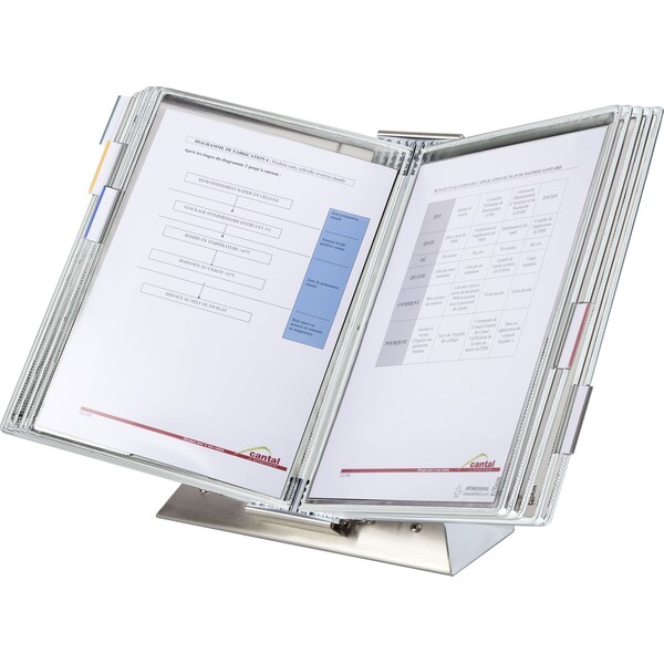 Antimicrobial Desktop Unit, SS Base/Mount Plate, 10 Pockets, White